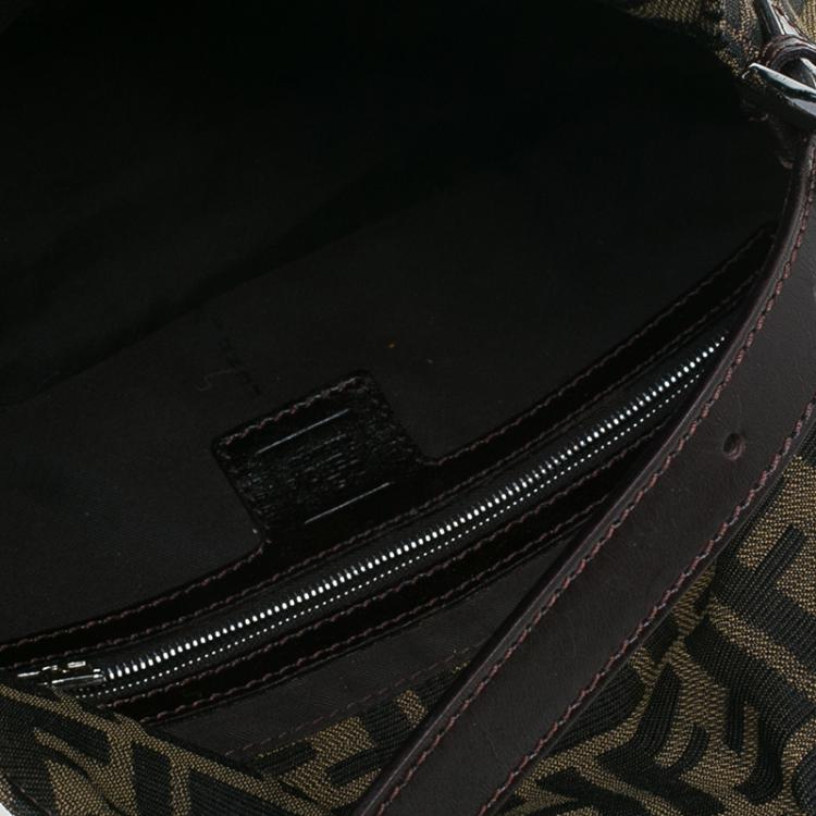 Pre Owned Fendi Brown Zucca Canvas Small Shoulder Bag