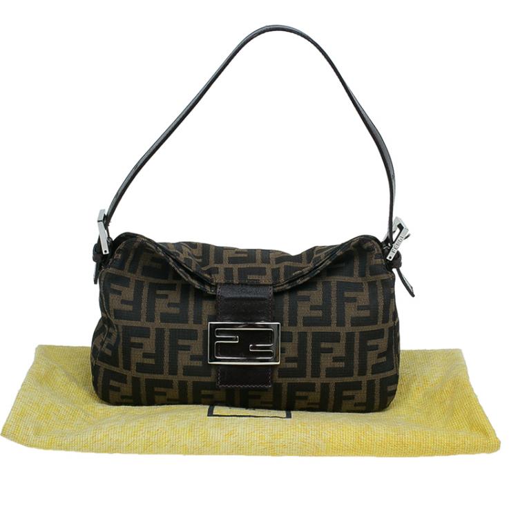 Pre Owned Fendi Brown Zucca Canvas Small Shoulder Bag