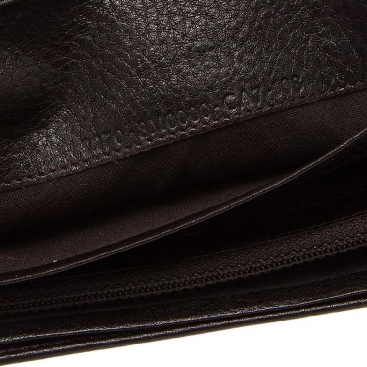 Pre Owned Fendi Tobacco Zucca Canvas Long Flap Wallet 