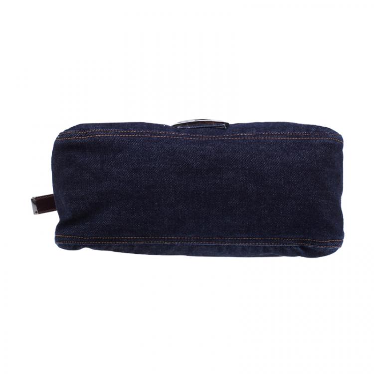 Pre Owned Fendi Denim and Leather Mama Shoulder Bag