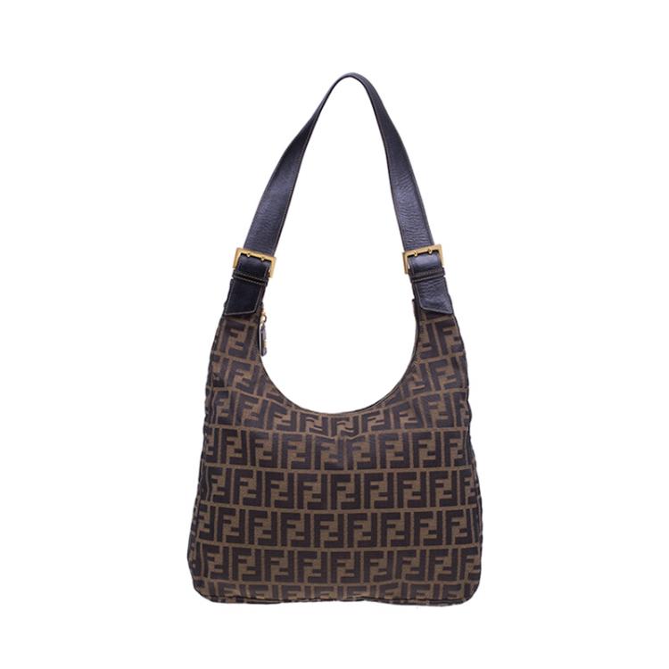 Pre Owned Fendi brown Zucca Hobo Shoulder bag