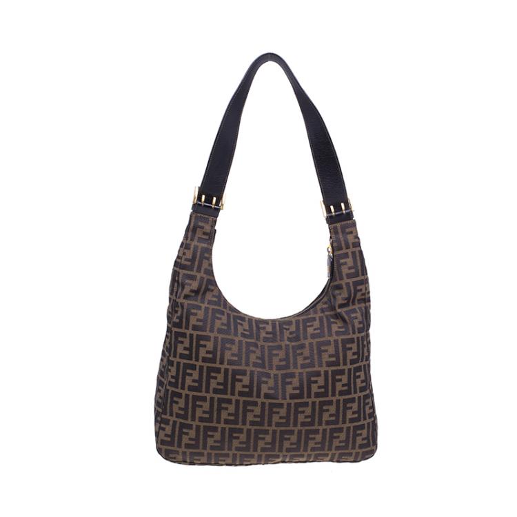 Pre Owned Fendi brown Zucca Hobo Shoulder bag