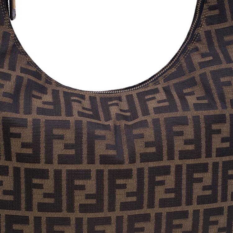 Pre Owned Fendi brown Zucca Hobo Shoulder bag