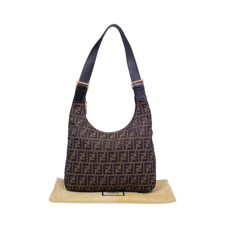 Pre Owned Fendi brown Zucca Hobo Shoulder bag