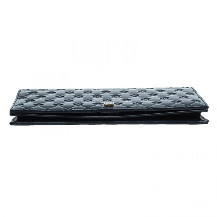 Pre Owned Fendi Black Patent Leather Fendilicious Wallet On Chain