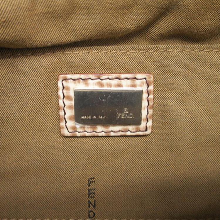 Pre Owned Fendi Tobacco Zucca Canvas Small Chef Shoulder Bag