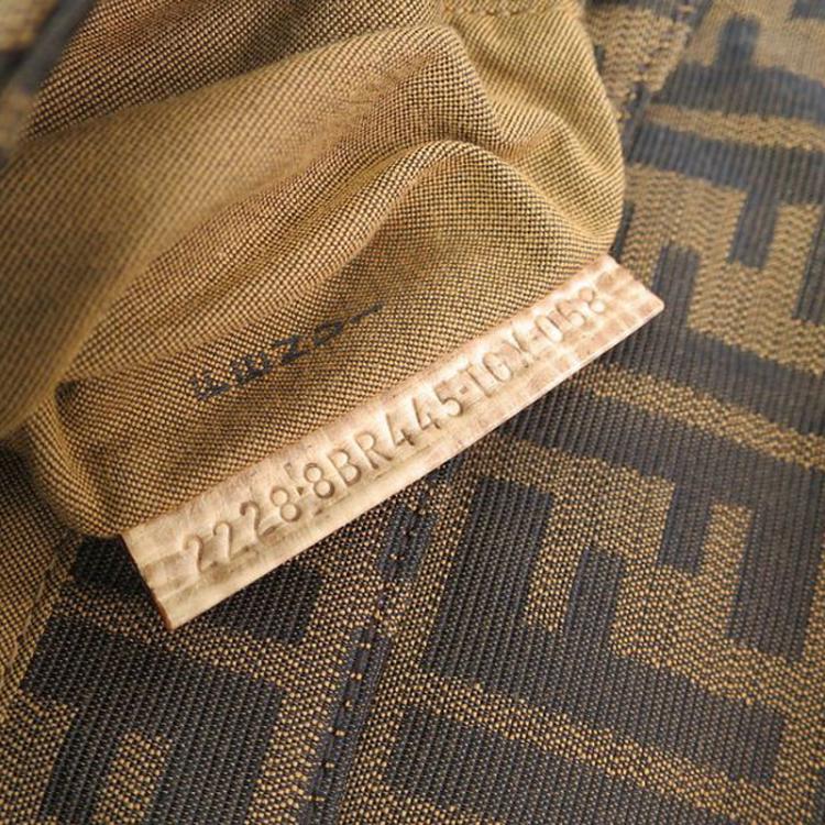 Pre Owned Fendi Tobacco Zucca Canvas Small Chef Shoulder Bag
