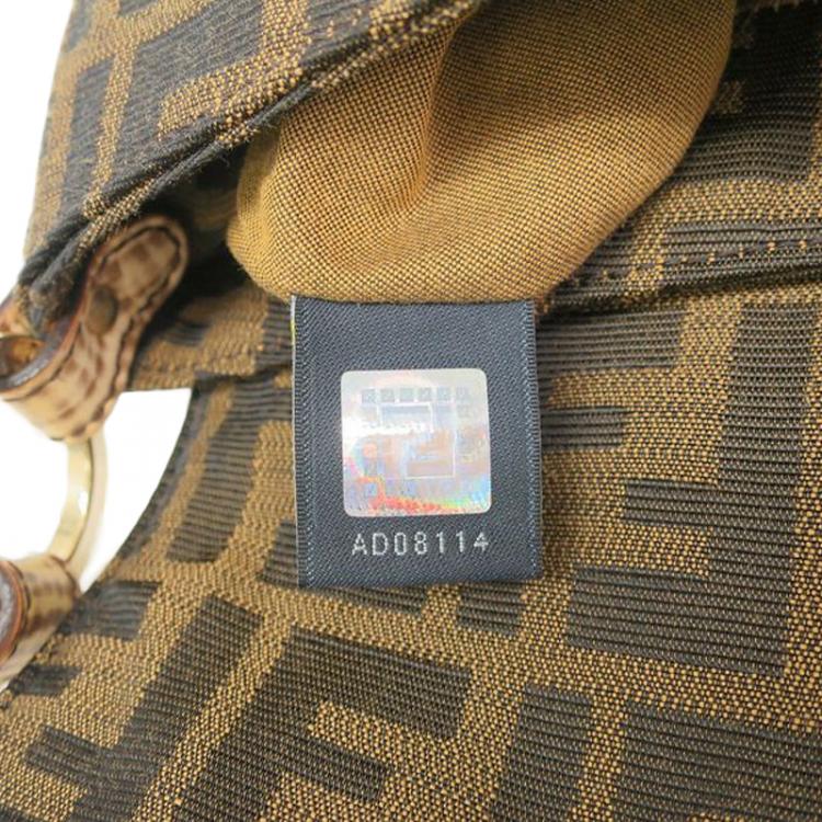 Pre Owned Fendi Tobacco Zucca Canvas Small Chef Shoulder Bag