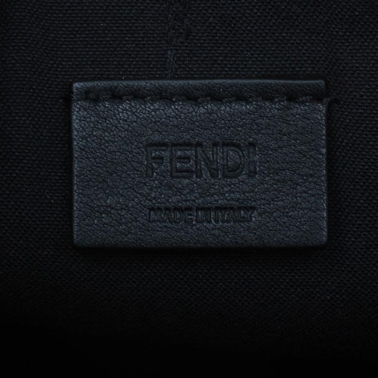 Pre Owned Fendi Black Textured Leather 2Jours Bugs Crossbody Bag