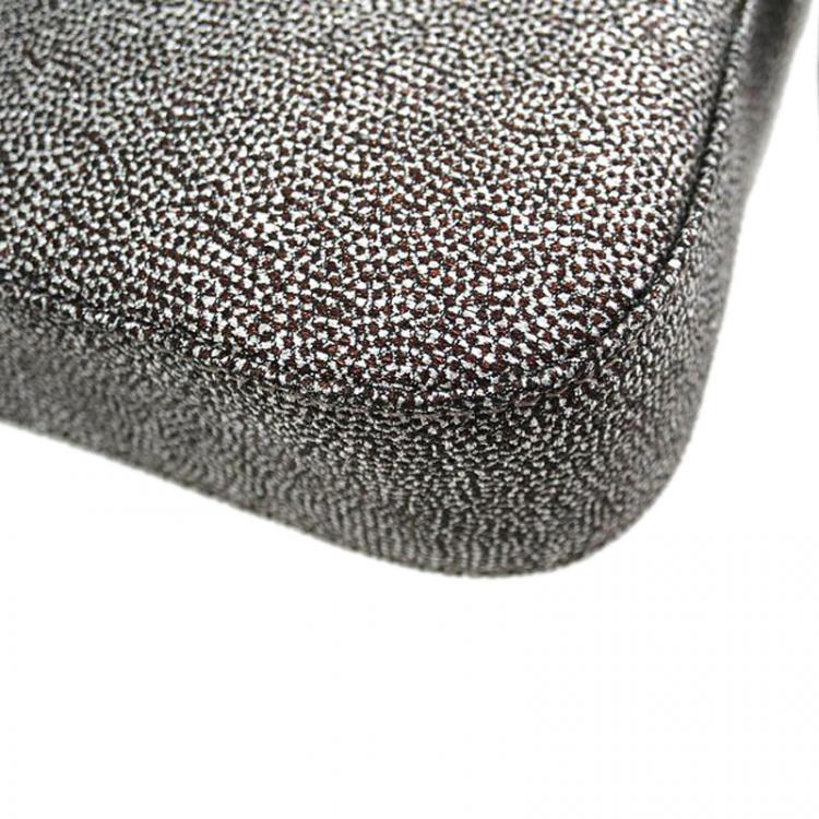 Pre Owned Fendi Black and White Rhinestone Print Canvas Mini Mama Shoulder Bag