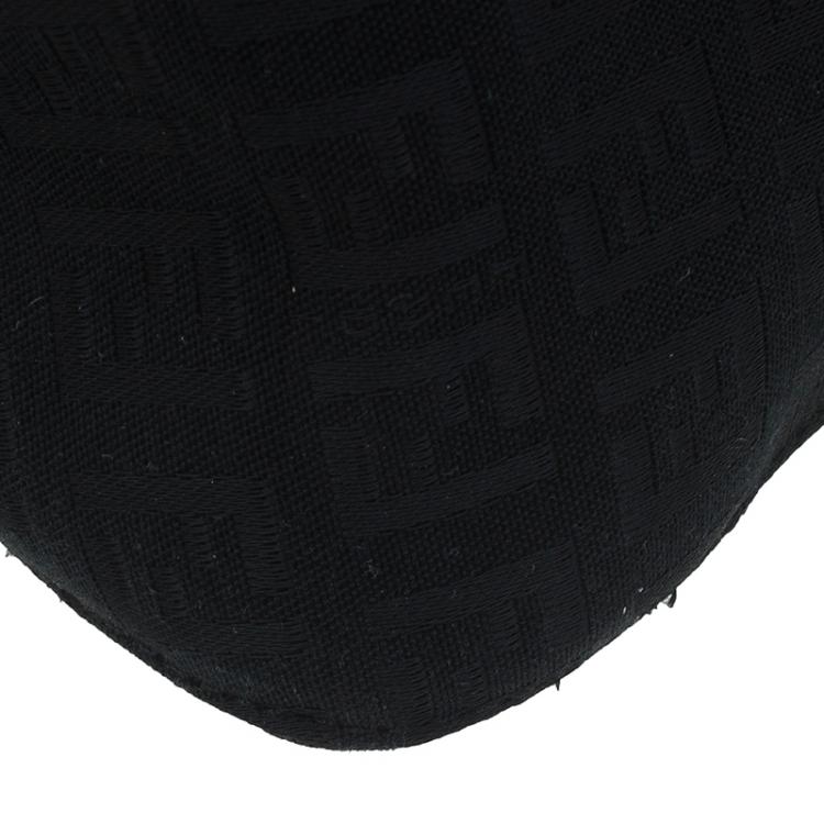 Pre Owned Fendi Black Zucchino Canvas Mini Mama Baguette Bag