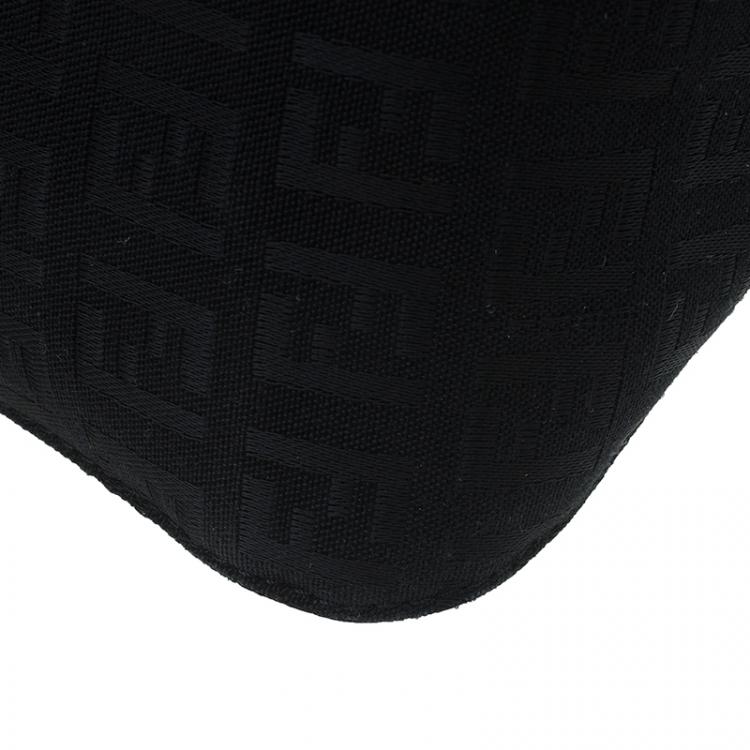 Pre Owned Fendi Black Zucchino Canvas Mini Mama Baguette Bag