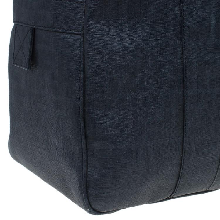 Pre Owned Fendi Dark Grey Zucca Coated Canvas Large Boston Bag