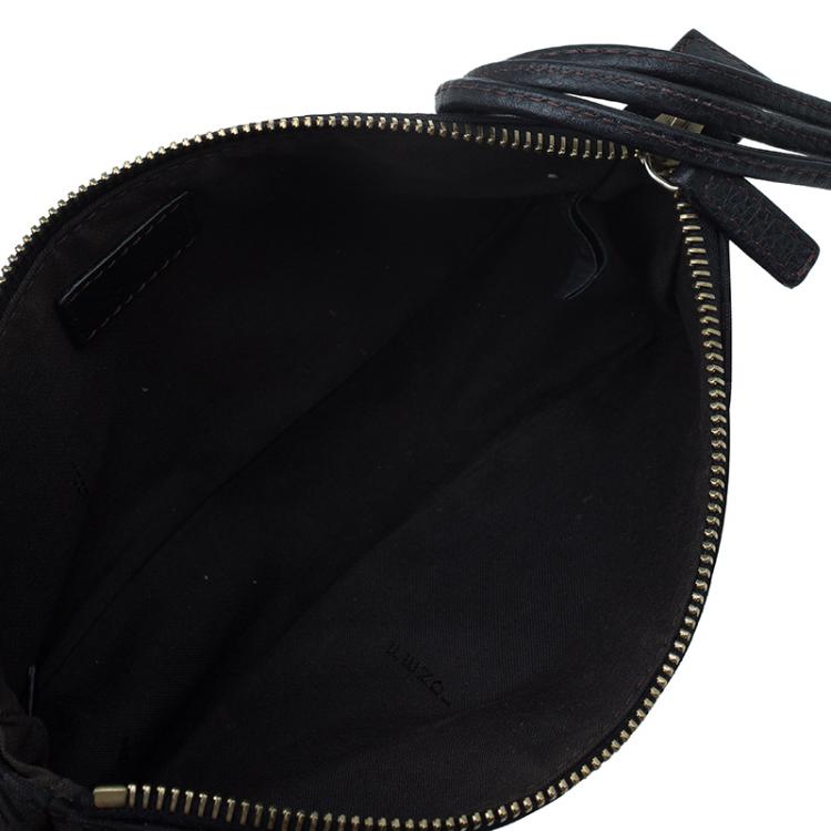 Pre Owned Fendi Black Zucchino Canvas Borsa Forever Pochette