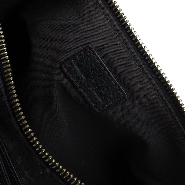 Pre Owned Fendi Black Zucchino Canvas Borsa Forever Pochette