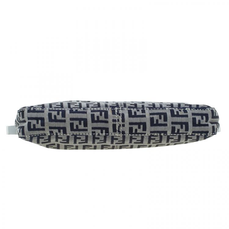 Pre Owned Fendi Dark Blue Zucchino Canvas Pochette