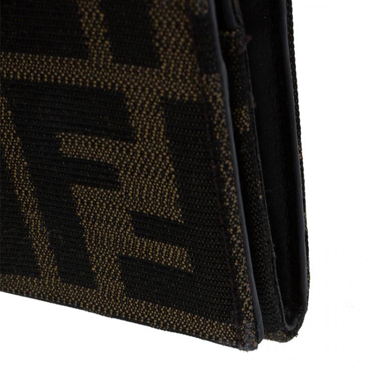 Pre Owned Fendi Brown Zucca Canvas Continental Wallet