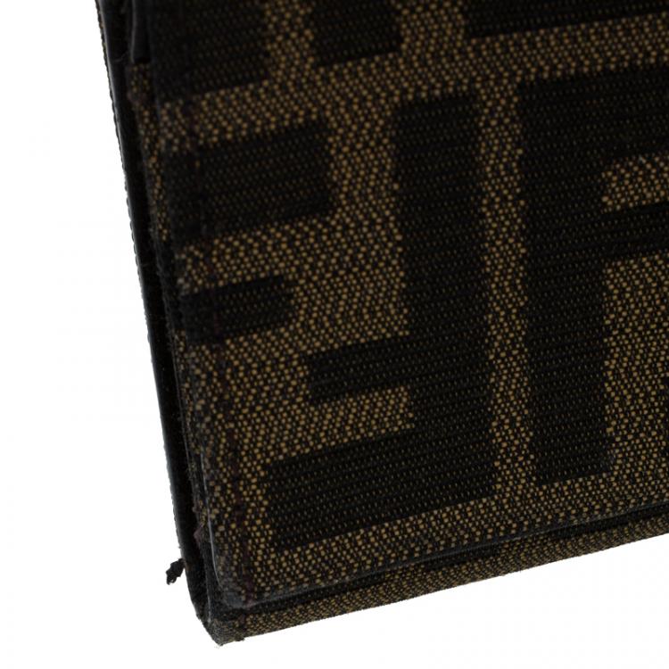 Pre Owned Fendi Brown Zucca Canvas Continental Wallet