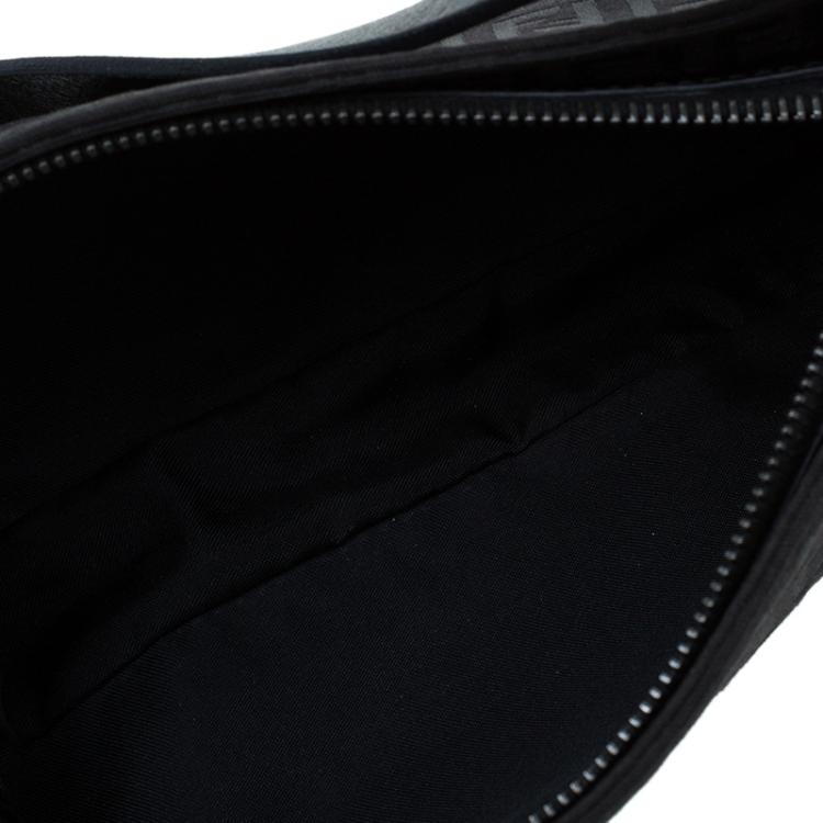 Pre Owned Fendi Black Zucchino Canvas Pochette Bag