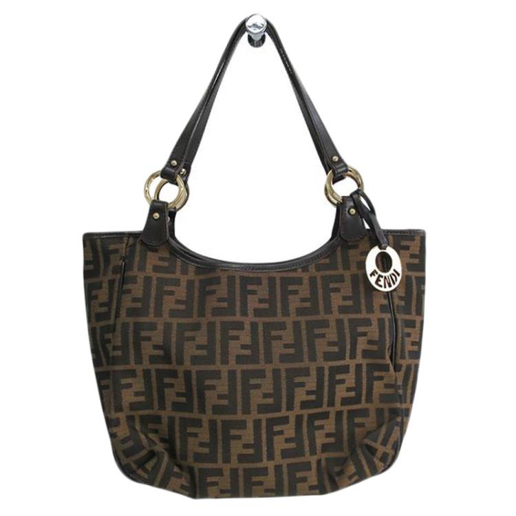 Pre Owned Fendi Tobacco Zucca Canvas Chef Shopper Tote