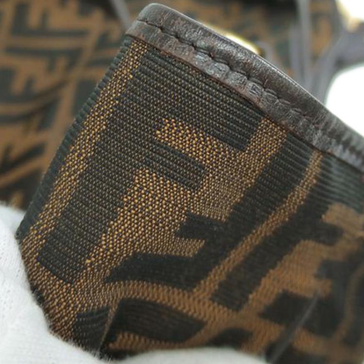 Pre Owned Fendi Tobacco Zucca Canvas Chef Shopper Tote