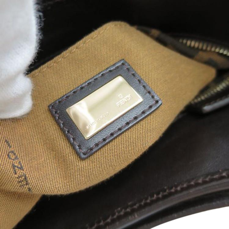 Pre Owned Fendi Tobacco Zucca Canvas Chef Shopper Tote