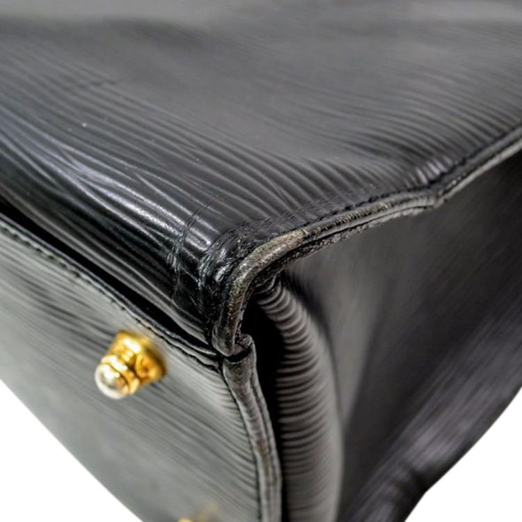 Pre Owned Fendi Black Epi Leather Vintage Tote