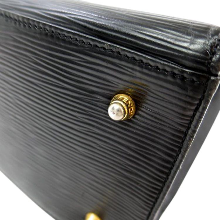 Pre Owned Fendi Black Epi Leather Vintage Tote