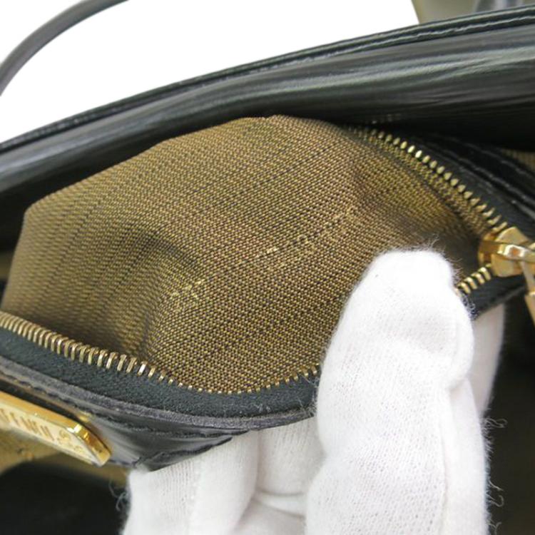 Pre Owned Fendi Black Epi Leather Vintage Tote