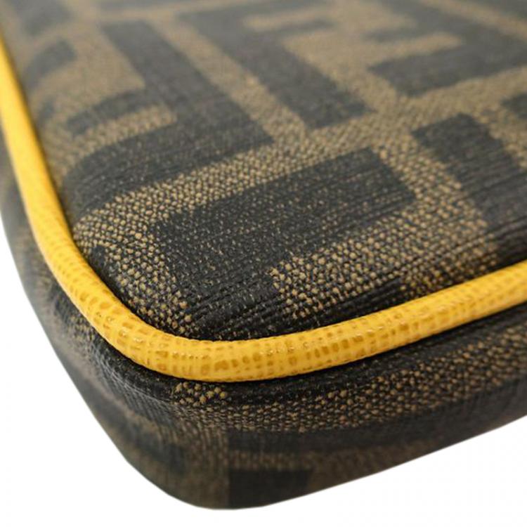 Pre Owned Fendi Tobacco Zucca Canvas Mini Pochette Bag