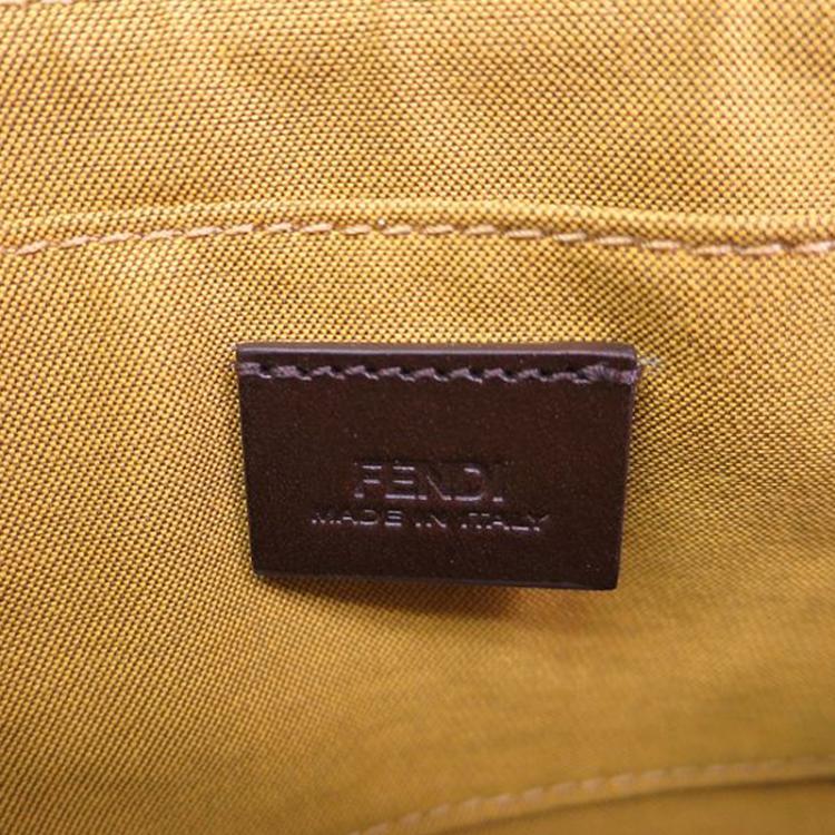 Pre Owned Fendi Tobacco Zucca Canvas Mini Pochette Bag