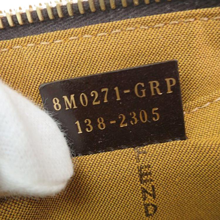 Pre Owned Fendi Tobacco Zucca Canvas Mini Pochette Bag