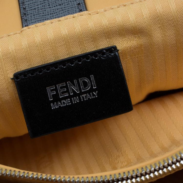 Pre Owned Fendi Grey Two Tone Saffiano Leather Small 2Jours Tote