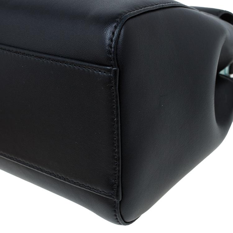 مملوكة مسبقًا Fendi Black Leather Mini Peekaboo Top Handle Bag
