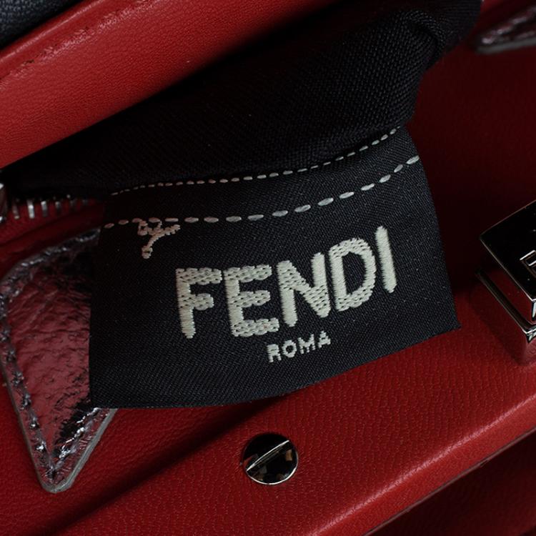 مملوكة مسبقًا Fendi Black Leather Mini Peekaboo Top Handle Bag