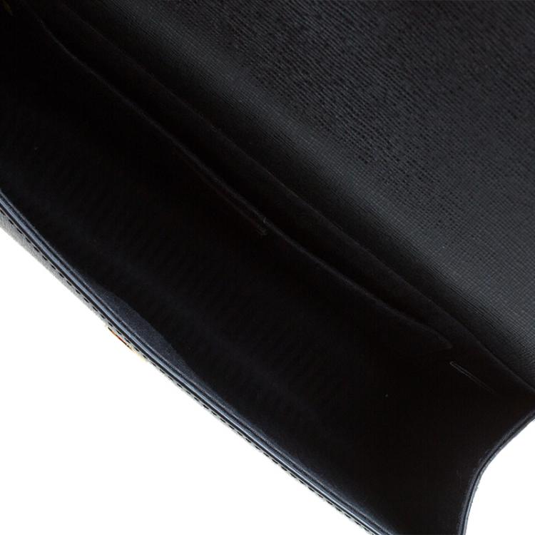 Pre Owned Fendi Black Calfskin Leather Demi Jour Top Handle Bag