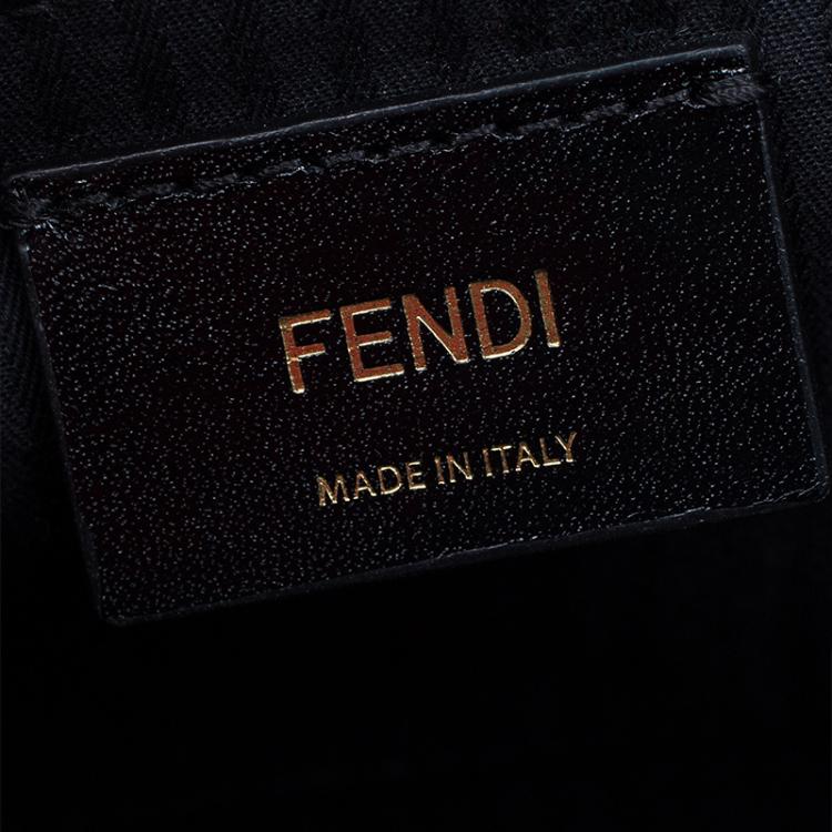 Pre Owned Fendi Black Calfskin Leather Demi Jour Top Handle Bag