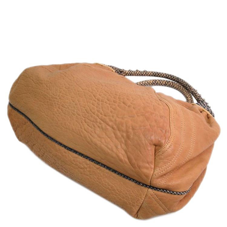 Pre Owned Fendi Brown Leather Large Spy Hobo