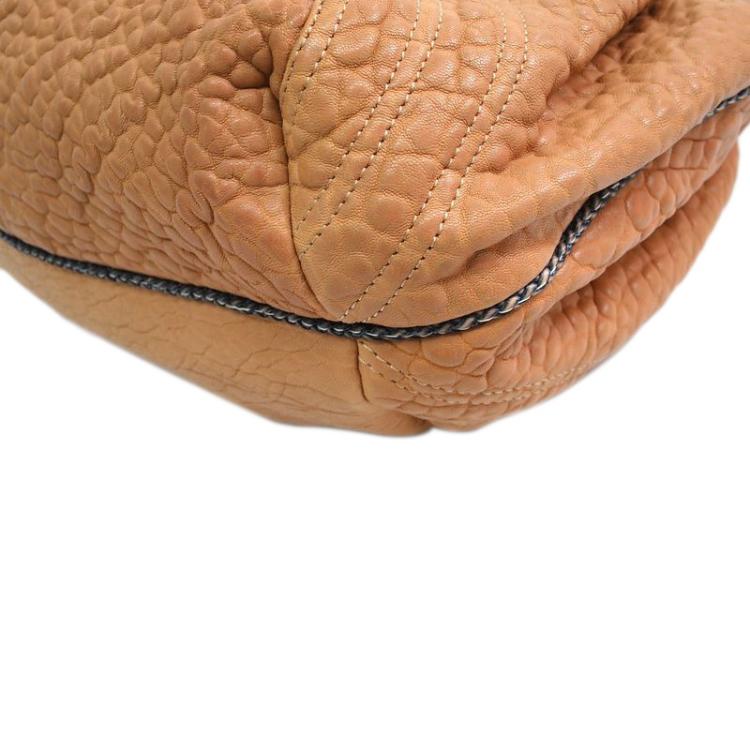 Pre Owned Fendi Brown Leather Large Spy Hobo