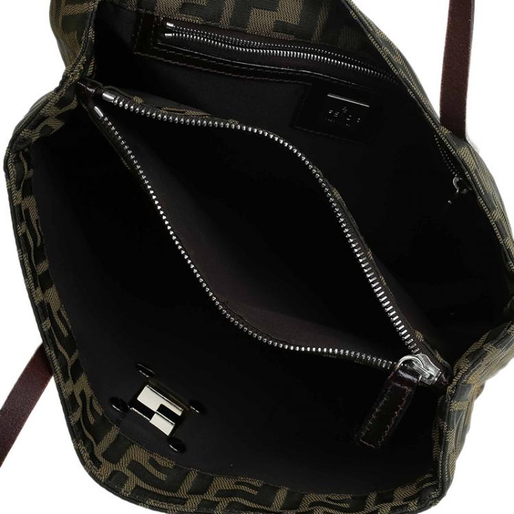 Pre Owned Fendi Tobacco Zucca Canvas Shopper Tote