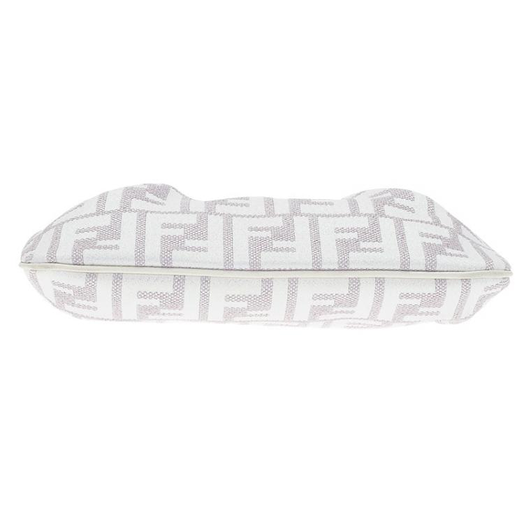 Pre Owned Fendi Off White/Beige Zucca Canvas Pochette Bag