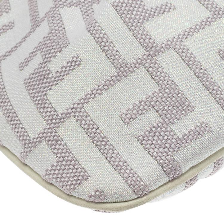 Pre Owned Fendi Off White/Beige Zucca Canvas Pochette Bag