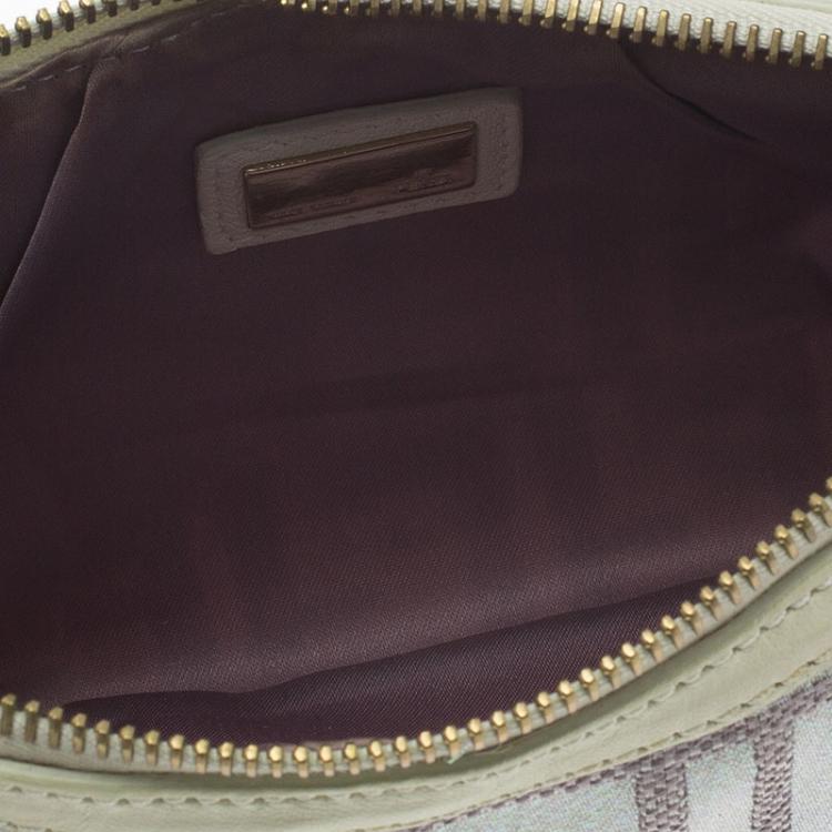 Pre Owned Fendi Off White/Beige Zucca Canvas Pochette Bag