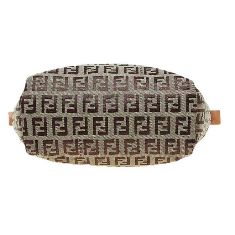 Pre Owned Fendi Beige Zucchino Canvas Small Tote