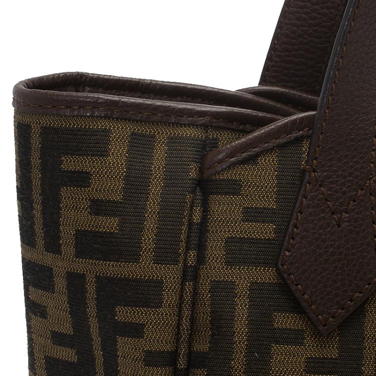 Pre Owned Fendi Tobacco Zucca Canvas Jacquard Grande Shopping Tote