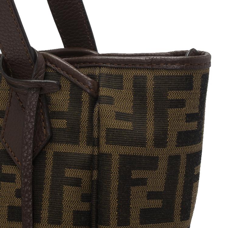 Pre Owned Fendi Tobacco Zucca Canvas Jacquard Grande Shopping Tote