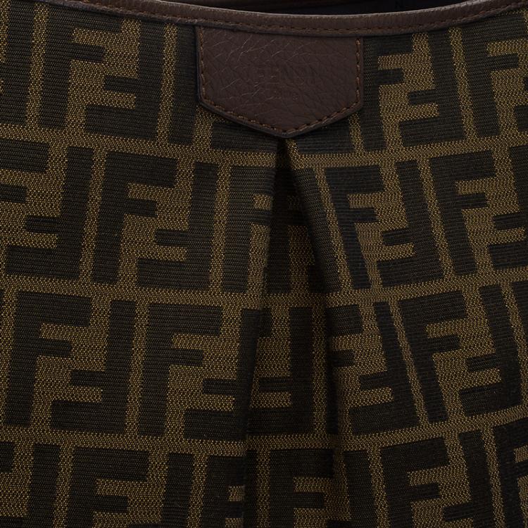Pre Owned Fendi Tobacco Zucca Canvas Jacquard Grande Shopping Tote
