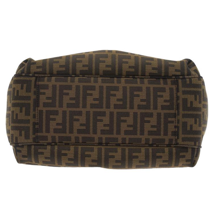 Pre Owned Fendi Tobacco Zucca Canvas Jacquard Grande Shopping Tote