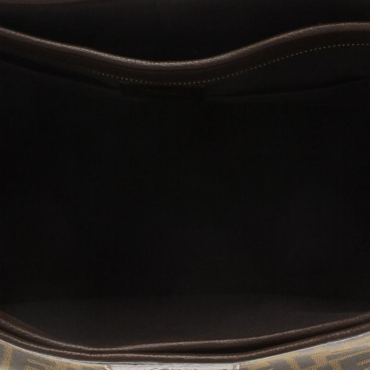 Pre Owned Fendi Tobacco Zucca Canvas Jacquard Grande Shopping Tote
