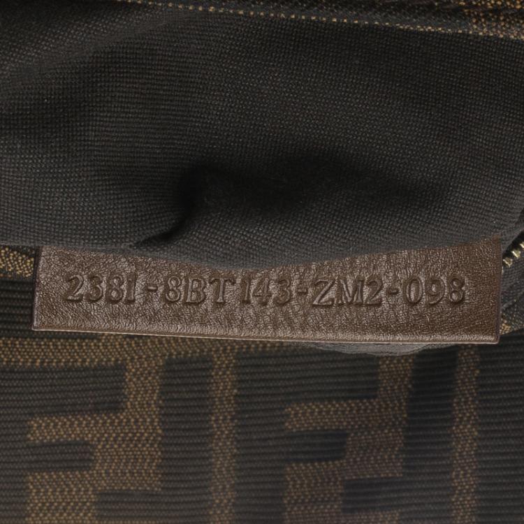 Pre Owned Fendi Tobacco Zucca Canvas Maxi Baguette Shoulder Bag